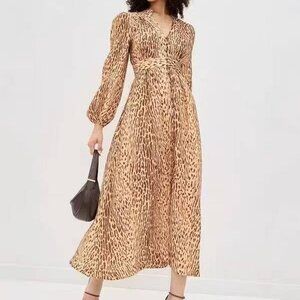 Zimmerman Rust and Cream Floral Long Sleeve Dress